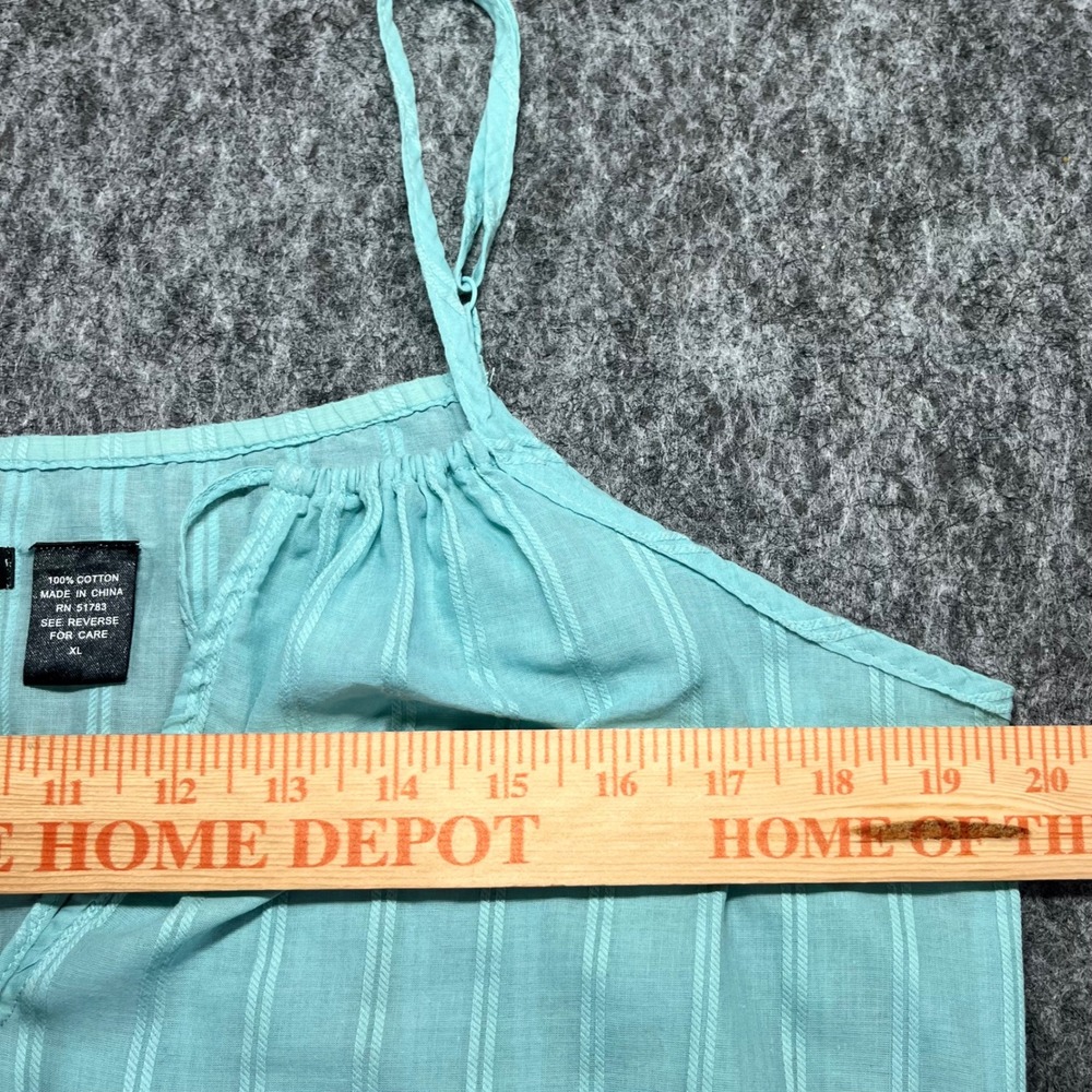 Maurices Cami Tank Top Women XL Light Blue Cotton Peplum Boho Peasant Y2K Airy - Picture 8 of 9